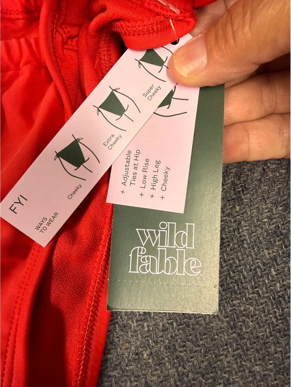 Wild Fable Red Adjustable Cheeky Bikini Bottoms XXS